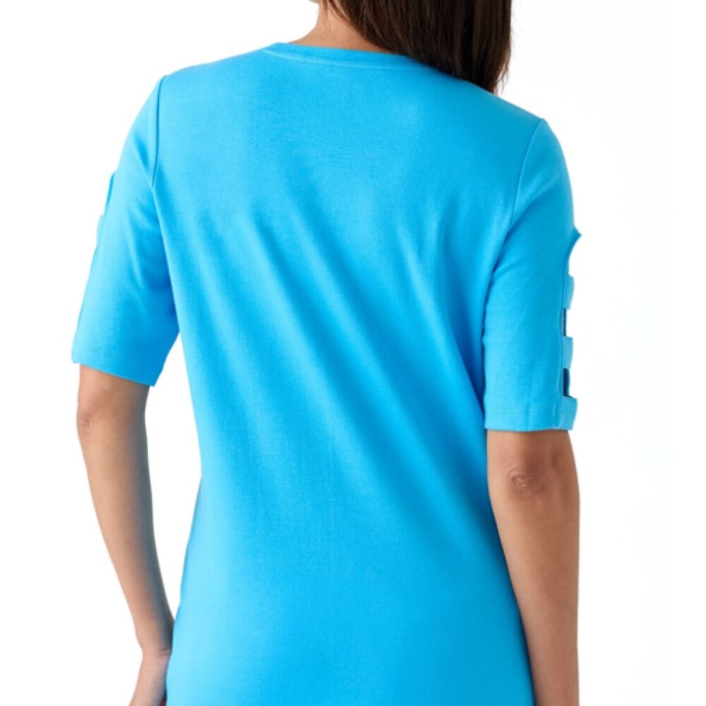 NWT Kim Rogers Womans Elbow Ladder Sleeve Top, 3/4 Sleeve, XL - Picture 3 of 12